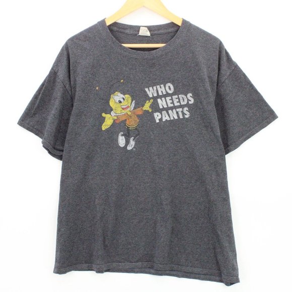 Vintage Fruit Of The Loom Shirt Mens Gray Cheerios Bee Graphic Logo Cotton XL - Picture 1 of 8